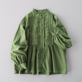 tumugu|ふわふわコットン タックフリルブラウス