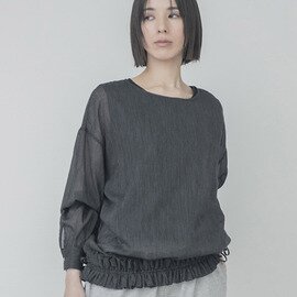T.Tutie.|コットンピンストライプフリルブラウス/トップス・ブラウス・シアー・フリル・ストライプ