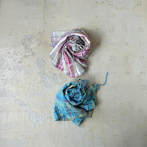 ichi Antiquités|Linen Colorful Check Skirt
