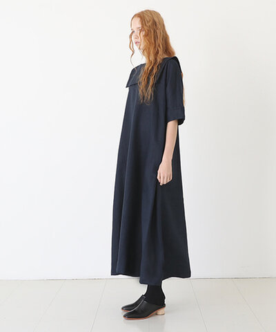 Mochi｜sailor linen dress [navy/・1]
