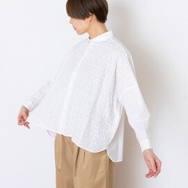 STAMP AND DIARY｜刺繍 ”Timantti” ラウンドカラー ビッグシャツ