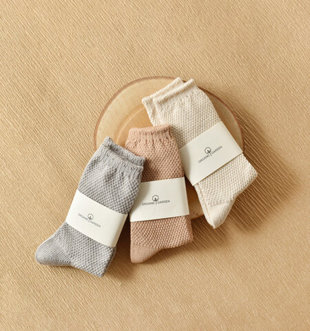 ORGANIC GARDEN|コットン 鹿の子編み ソックス 靴下 8-0036-mn