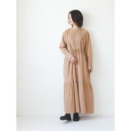 GALERIE TISSU｜オーガニックジョーゼット ピンタックシャツドレス