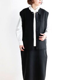 mizuiro ind|mizuiro ind ミズイロインド 4-220089 襟付きワイドベスト