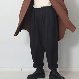 UNIVERSAL TISSU|コットンリネンツイル 2タックコクーンパンツ kurashisha