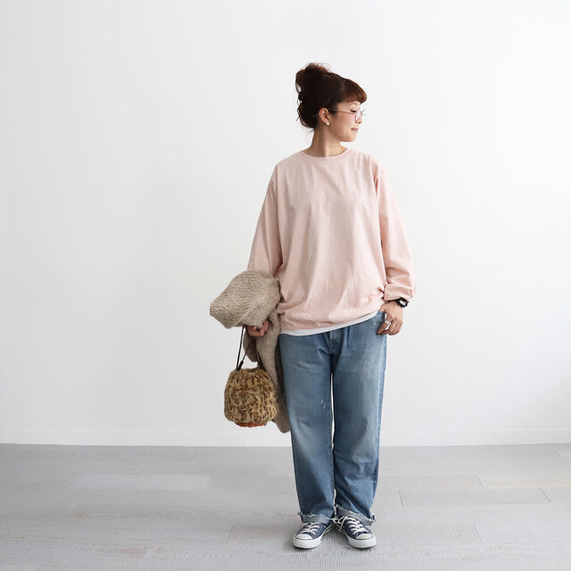 パウダーピンク / XL 着用、モデル身長:162cm