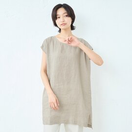 TOKYO BASIC|60番手フレンチリネン100%スクエアチュニック|リネン 半袖 ブラウス