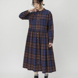 TUTIE.|コットンヘリンボン起毛チェックワンピース/長袖ワンピース・ヘリンボン・タータンチェック