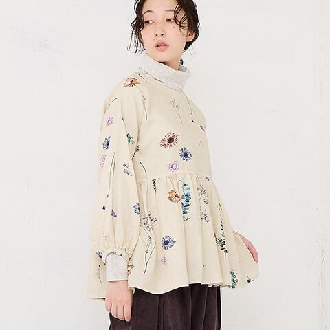 TUTIE.|【RINコラボ】リネン染色ドライフラワープリントブラウス 長袖