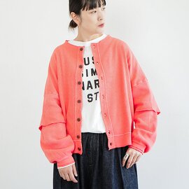 ESTROISLOSE|ワッフル ピグメント カーディガン ノーカラー 長袖 ec25209