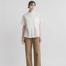 HAU｜スタンドカラーシャツ ”cotton silk”
