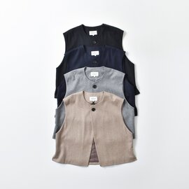 LE GLAZIK|ウール フランネル クルーネック ジレ ベスト lg-b0424fiw