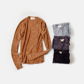 CaRouseLamBRa|クラッシュベロア ドット 長袖 クルーネック プルオーバー 252-434-fn