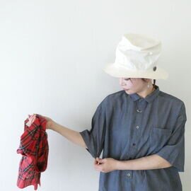 prit|インディゴシアーデニム5分袖レギュラーカラーシャツ(82615)プリット