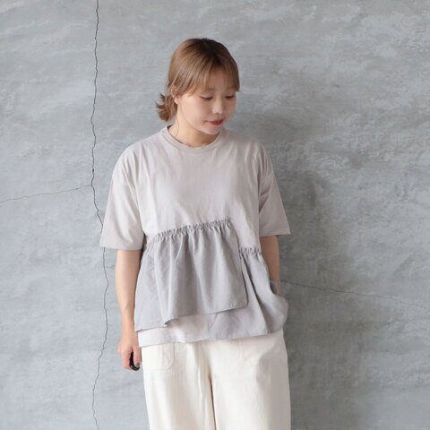 sabbatum|バイファブリックフリルTee