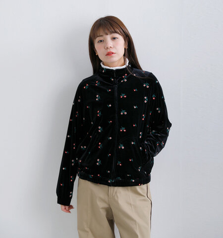 TICCA|ベロア フラワー エンブロイダリー トラック ジャケット tbfa-171
