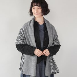 mumokuteki|ミックスギンガムチェックの 大判ストール