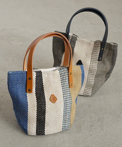 CLEDRAN|STRIPE PATTERN MINI TOTE ストライプ柄ミニトート 保存袋付き cl3653