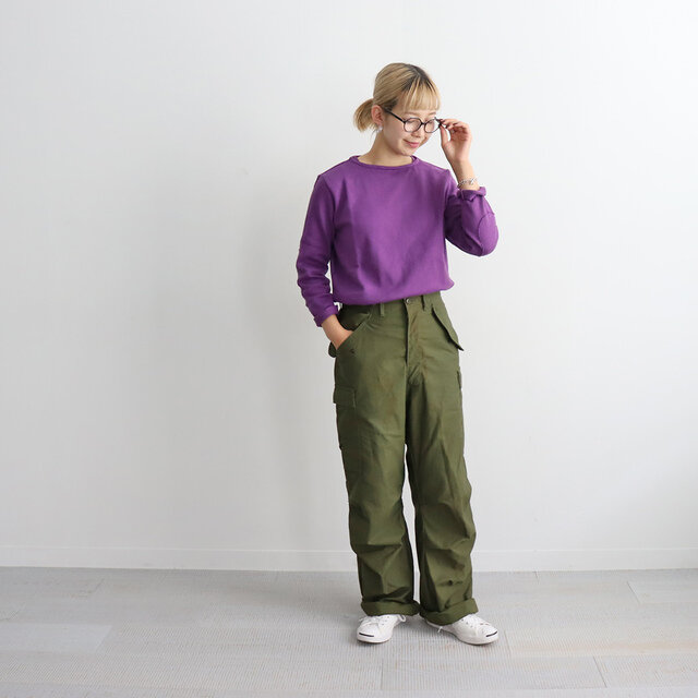 軍パンとの相性もバッチリです◎
パープル / 2 モデル身長165cm