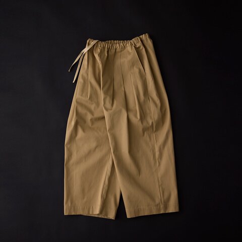 STAMP AND DIARY|プレミアム60/2コットンギャバ ウエストタックワイドパンツ91cm丈