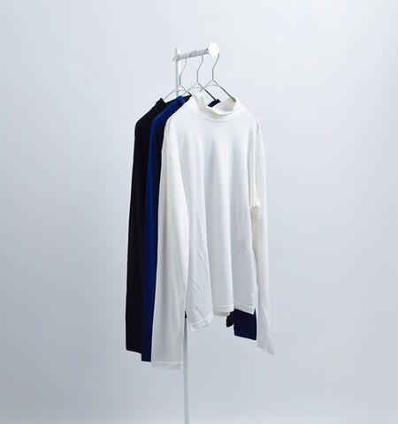 nooy|コットンカシミヤ天竺 ロールカラー カットソー nts26a04