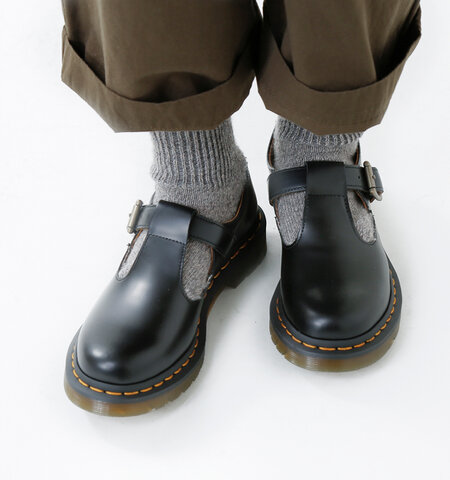 Dr.Martens|Tストラップスムースレザーシューズ”POLLEY” polley-rf