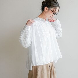 MidiUmi|gathered wide shirt ギャザーワイドシャツ ブラウス トップス レディース 長袖 3-73966261