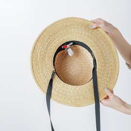 Nine Tailor｜フラットロングブリム グログランリボン ストローハット “Verbena Hat” n-941-y 帽子