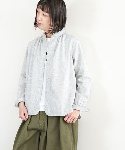 Dana Faneuil|DANA FANEUIL | オーガニックコットンヒッコリーストライプシャツ トップス ブラウス d-6125110