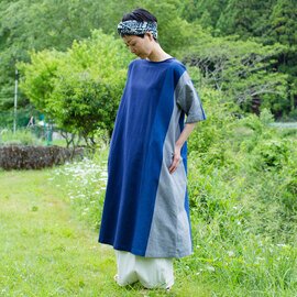 sisam|4カラーワンピース【コットン】【五分袖】