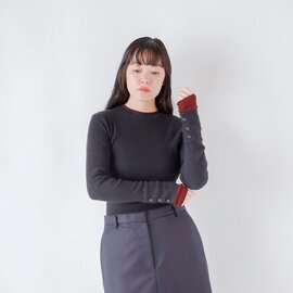 Audrey and John Wad|レイヤード クルーネック 長袖 ニット プルオーバー l5712-kr