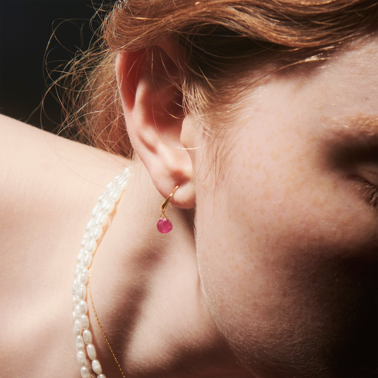 les bon bon|serendip ruby pierce ピアス 10金 天然石 - H.O.V les bon bon|serendip ruby pierce ピアス 10金 天然石 - H.O.V