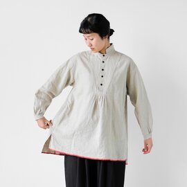 CLOLI|リネン グランパ 長袖 シャツ “LINEN GRANDPA SHIRT” cl-s0011-kk