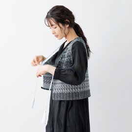enrica｜ツイードライク コットン ニット ベスト knit147-yo