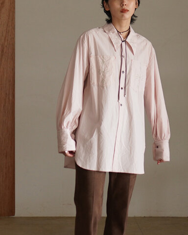 JöICEADDED|ジオメトリック エンブロイデッド シャツ 長袖 Geometric Embroidered Shirt J253SH02 ジョイスアディッド