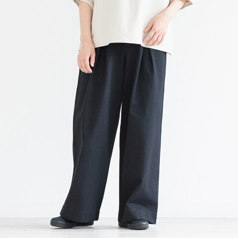 TUTIE.|高密度コットンリネンツイルウエストタックパンツ