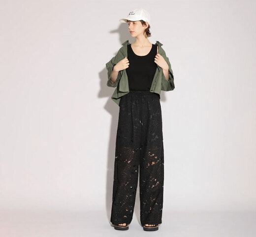 SACRA|SACRA サクラ 126216111 リーフラッセルレースパンツ LEAF RASCHEL LACE PANTS