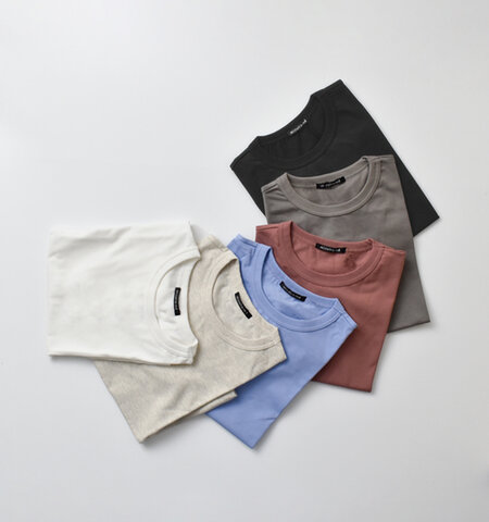 mizuiro ind|接触冷感 コットン ベーシック クルーネック Tシャツ 2-210107-nk