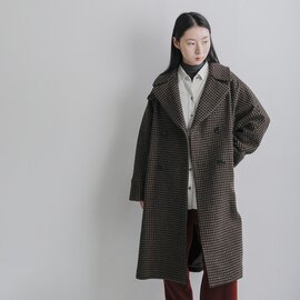 TICCA|ウール ハウンドトゥース テント コート tbfa-211 【2026aw先行受注会】