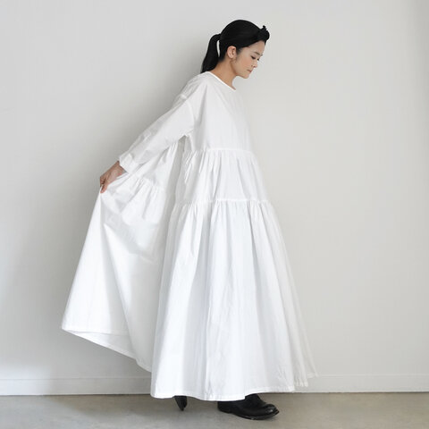 ichi｜Typewriter Cotton Tiered Dress