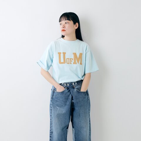 REMI RELIEF|コットン SP加工14/天竺 半袖 Tシャツ “U of M” rn28369116-yo