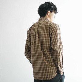 OTAS | ミニチェックRGシャツ 長袖 レギュラーカラー トップス ボタンシャツ wh-65131