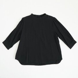 Mochi｜ gather blouse(organic cotton)[ms21-b-01/black] ギャザーブラウス