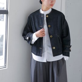 MACKINTOSH|ハンビー ノーカラー ショート デニム ジャケット “HUMBIE NO COLLAR SH DNM JK MB” l261nd1004bgalt 【2026ss先行受注会】