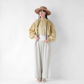 enrica｜コットン サテン ギャザー ブラウス blouse124-tr