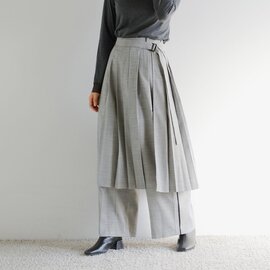 MARECHAL TERRE|プリーツ ラップスカート付き ワイドパンツ zmt254pt325-ms