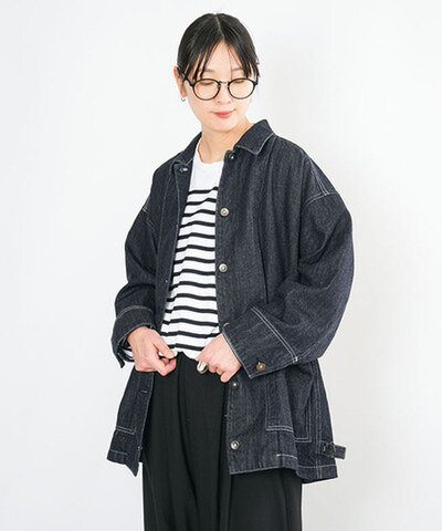 mizuiro ind|wide denim coverall ワイドデニムカバーオール デニムジャケット ジージャン Gジャン ライトアウター 1-270039ow