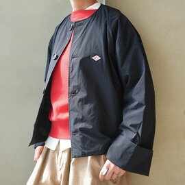DANTON|WOMEN'S PEACH TAFFETA INSULATION COLLARLESS WIDE JACKET レディース ピーチタフタ カラーレスワイドジャケット アウター dt-a0672ktf