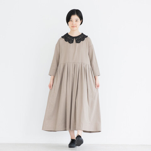TUTIE.|エジプトコットンサテンレース衿ワンピース