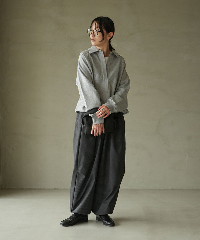 身長:165cm / カラー:91A gray stripe / サイズ:f